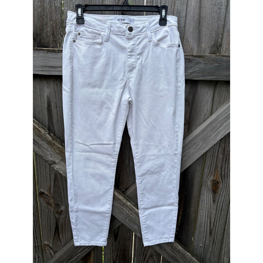 Just Black Denim White Skinny Jean BP87J Womens 29 Made in USA Stretch Slim Pant